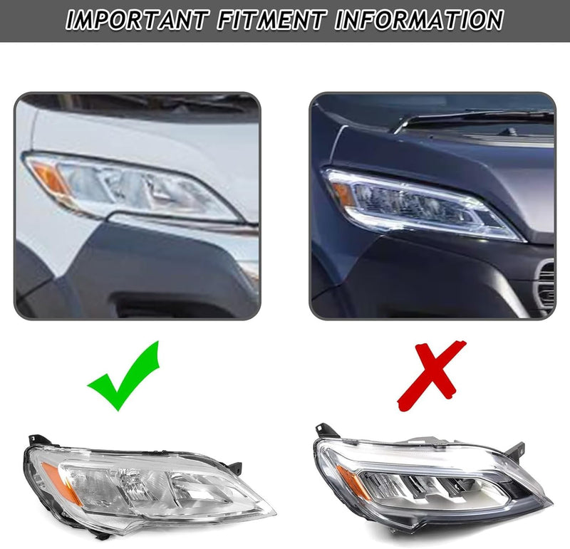 Right Passenger Side Headlight Halogen for Dodge Ram Promaster 2023-2026
