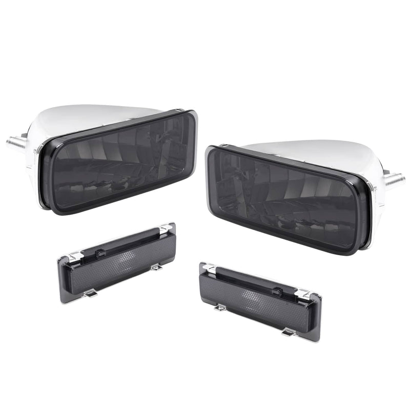 DURAFORCE Smoke Bumper Turn Signal Side Marker Lights for Chevrolet Camaro 1985-1992