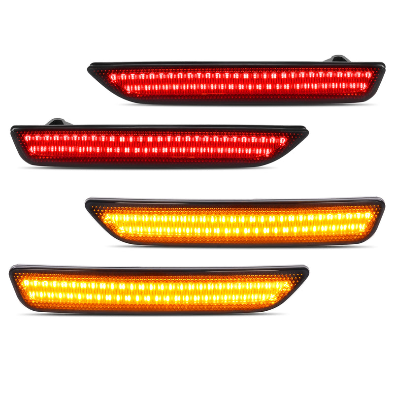 Side Marker Lights Smoked Lens for Ford Mustang 2010-2014 Front Rear LED 4 Piece