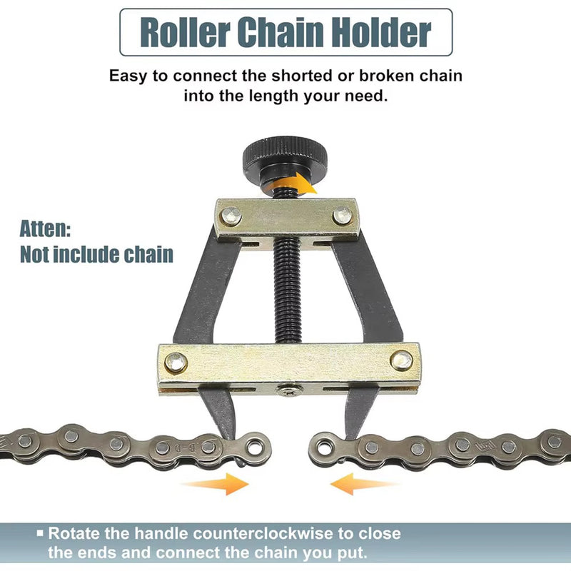 Roller Chain Tool Kit Breaker Cutter plus Puller Holder for Chain Sizes 25 to 60