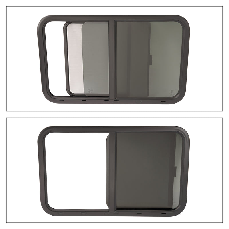 35" x 22" Horizontal Slider RV Window with Screen for Cargo Trailer