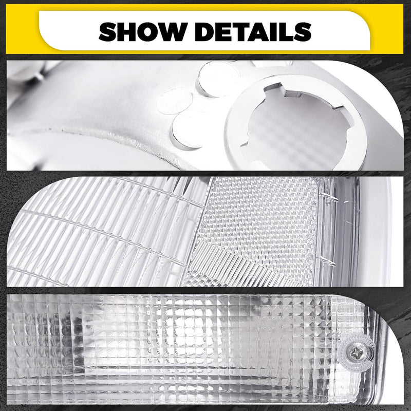 DURAFORCE Clear Corner Lights Bumper Signal Lights for Toyota Pickup 1992-1995 2WD