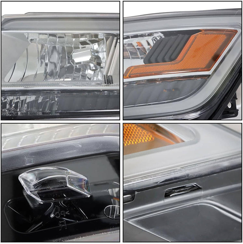 Driver Left Headlight w/LED DRL for Ford Explorer 2016-2019 Chrome Housing