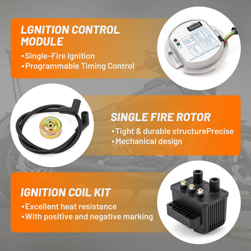 53-660 Single Fire Programmable Ignition Kit for Harley Big Twin Evo XL