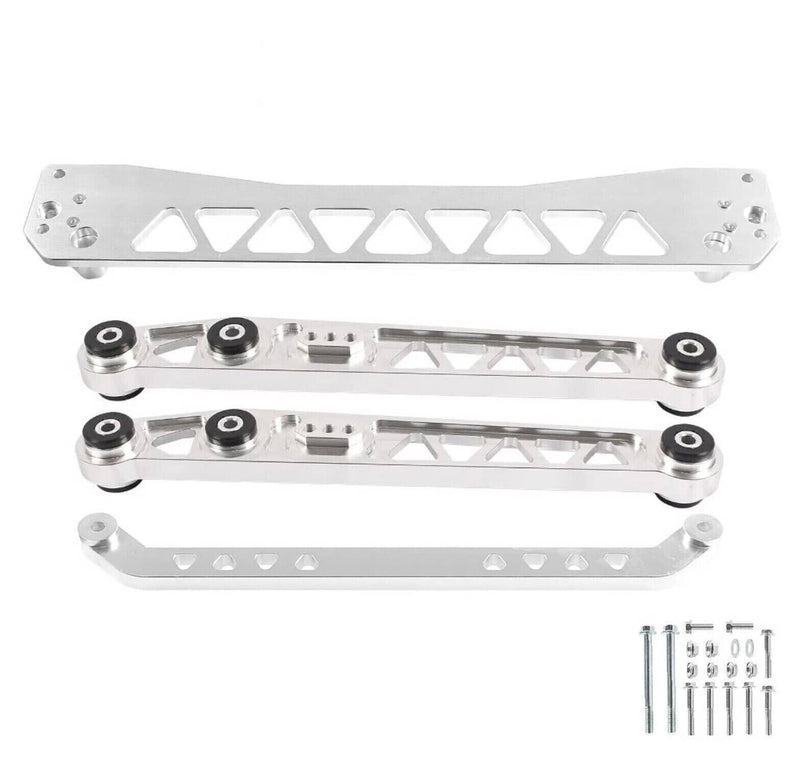 Rear Lower Control Arms Subframe Brace Tie Bar for Honda Civic EK 96-00 Silver