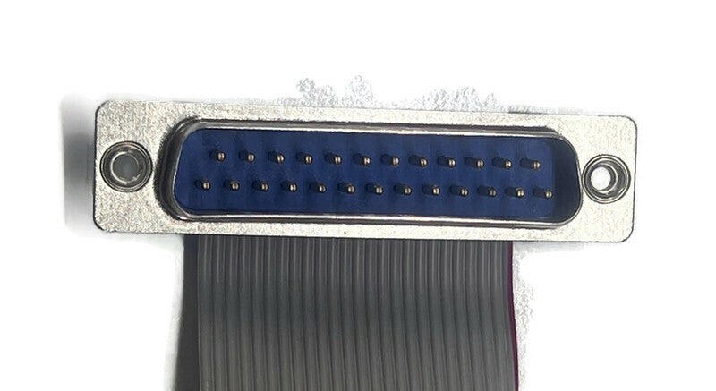 DB25 Male to DB25 Female 25 Wire 28AWG Flat Ribbon Cable 2ft for Data RS232