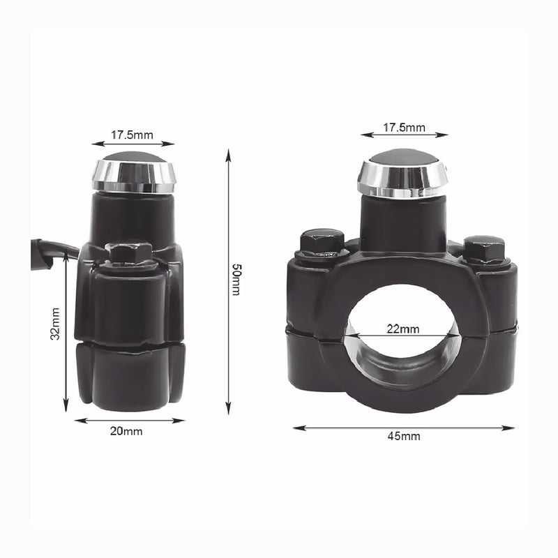 7/8 Inch Aluminum Motorcycle ATV Horn Switch Momentary Button Electric Power Sta