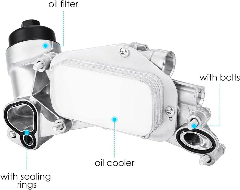 93186324 Engine Oil Cooler Filter Housing for Chevy Cruze Sonic Aveo 1.6L 1.8L