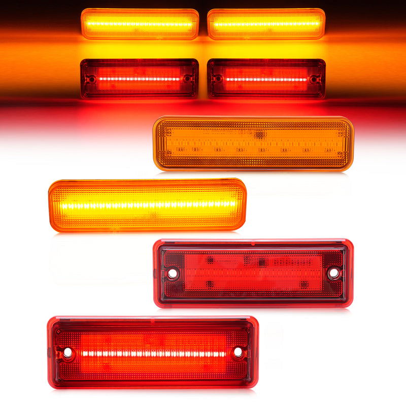 Amber/Red LED Side Marker Parking Lights Set for El Camino & Caballero 78-87