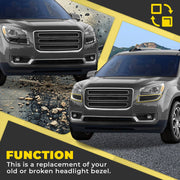 DURAFORCE 20982400 20982401 Headlight Cover Trim Molding Set for GMC Acadia 2013-2017