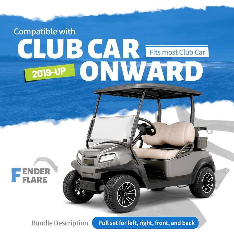Fender Flares Kit for 2019-Up Club Car Onward Four Front Rear Complete Set