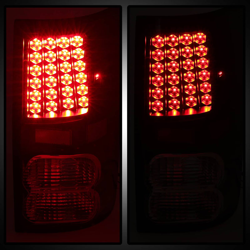 DURAFORCE Full LED Tail Lights Left+Right Black for Toyota Tundra 2007-2013 Pair Set