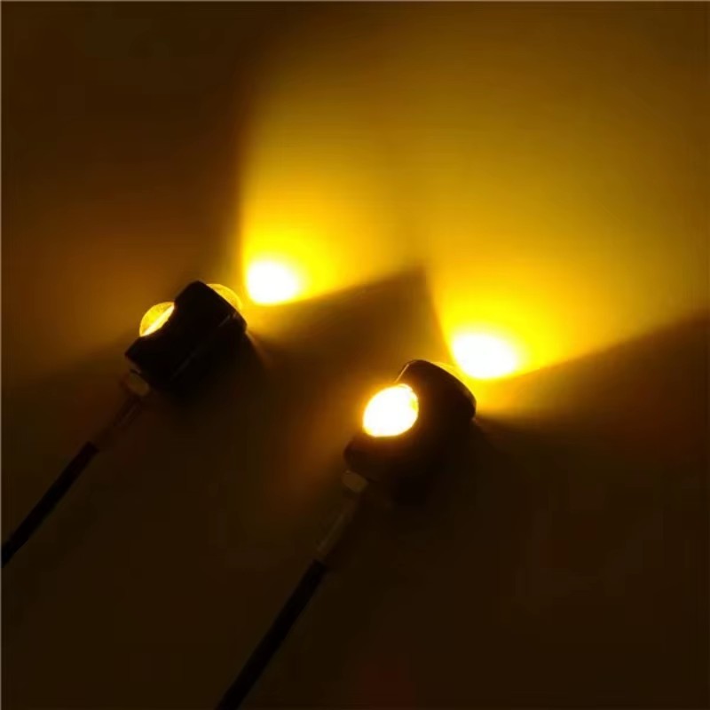 Universal Motorcycle Mini LED Turn Signals Indicator Amber Blinker Light 4X