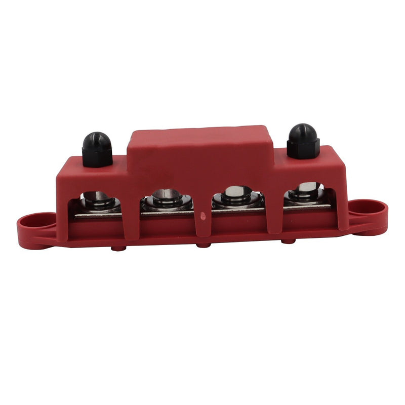 Power Distribution Block 12V 250A Bus Bar 4 x 5/16" Stud Marine 6 x #8 Screws