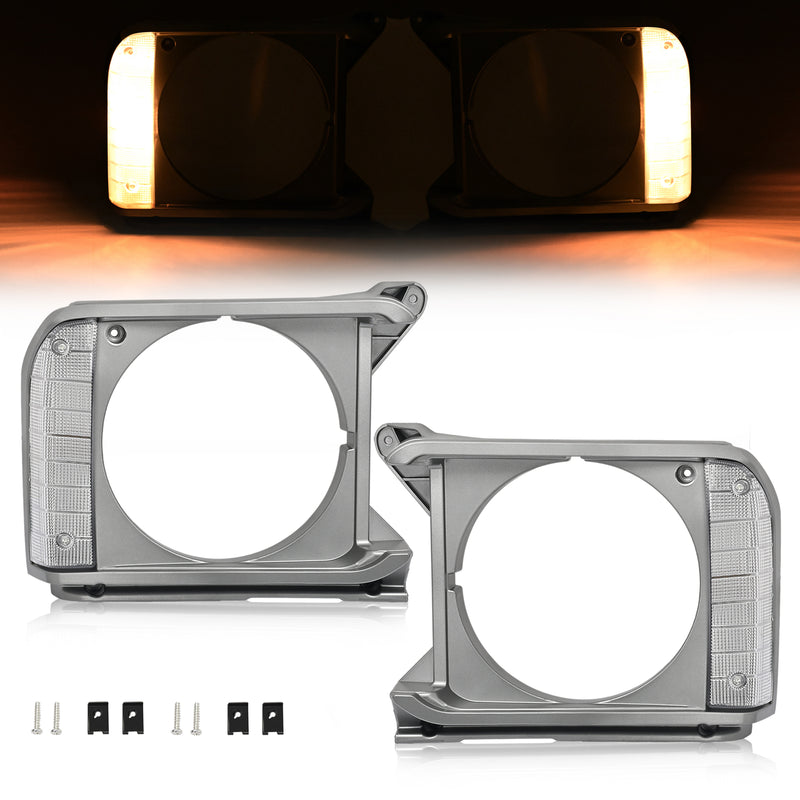 8161089105 Gray Headlight Bezel Door Set for Toyota Pickup RWD 79-81