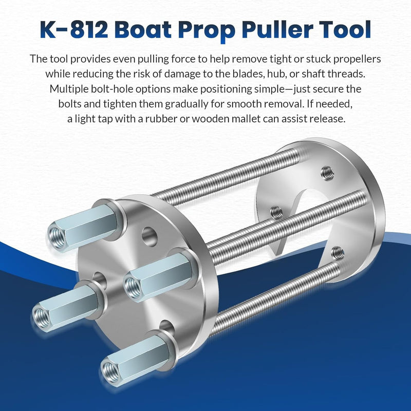 K-812 Marine Boat Prop Puller for 3 & 4 Blade Propellers 1-1/4" to 1-1/2" Shaft