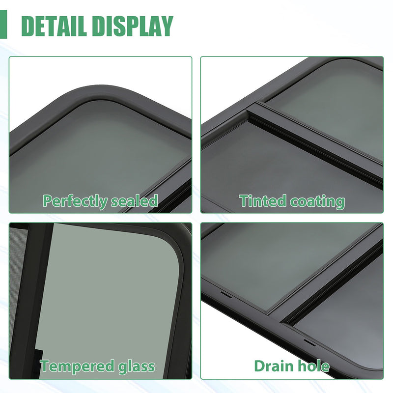 Tinted Glass Horizontal Sliding Window for Camper Trailer RV 24" x 22