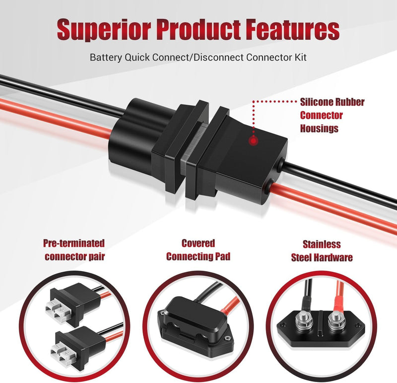 Newport Quick Connect Disconnect Terminal for Trolling Motor 8 Gauge Battery