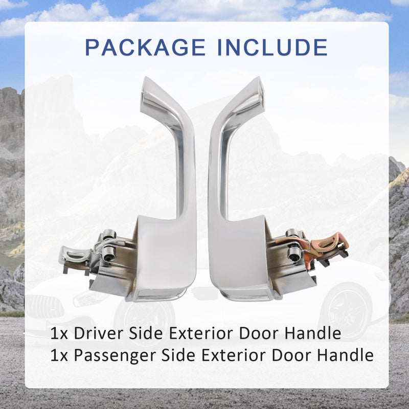 Chrome Outside Exterior Door Handle LH RH Set for Chevy GMC Pickup Truck Pair