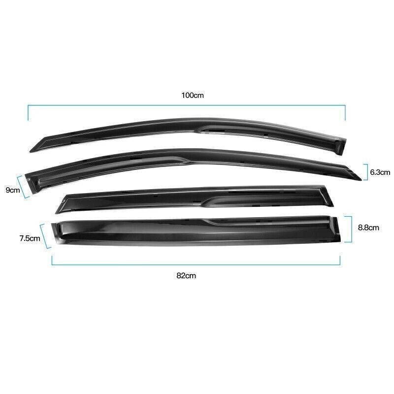 DURAFORCE Window Visor Vent Sun Shade Rain Guards Deflectors For Nissan Rogue 2014-2020