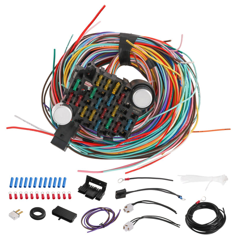 21 Circuit Wiring Harness for Chevy Ford Hotrods Universal Extra Long Wire