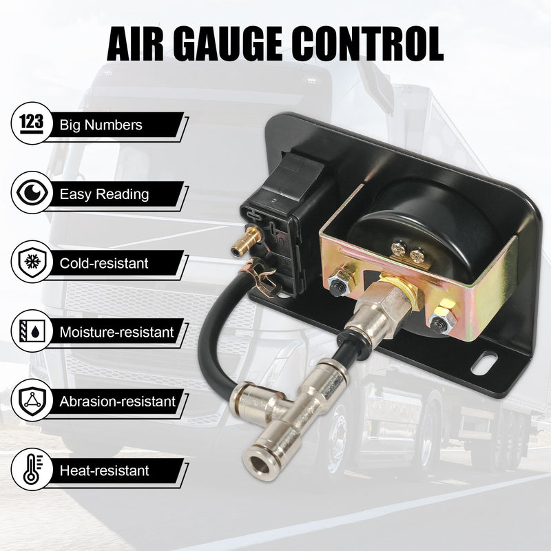 Single Air Gauge Control Kit for In-Cab Air Suspension System with Paddle Switch