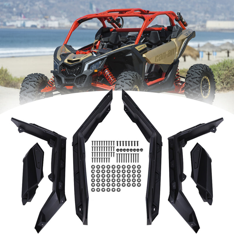 Front Rear Extended Fender Flares for Can Am Maverick X3 MAX RR Turbo 2017-up