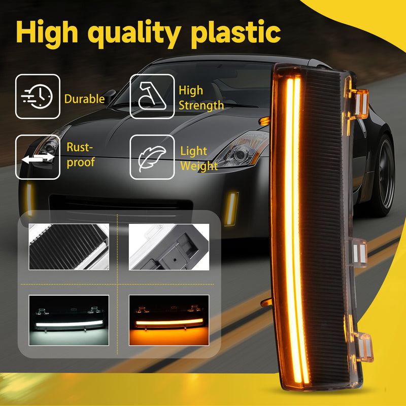 LED Turn Signal Side Marker Lamps DRL for Nissan 350Z 2006-2009 2PCS