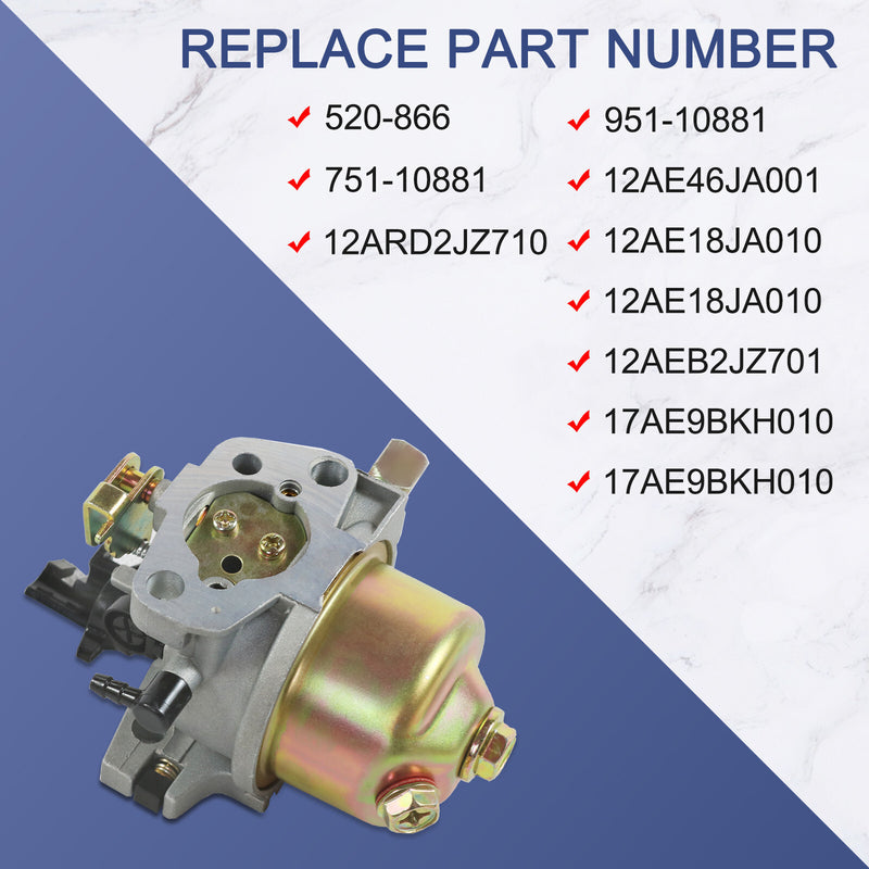 951-10881 751-10881 Carburetor 2P70M0C 2P70M0D for MTD Cub Cadet