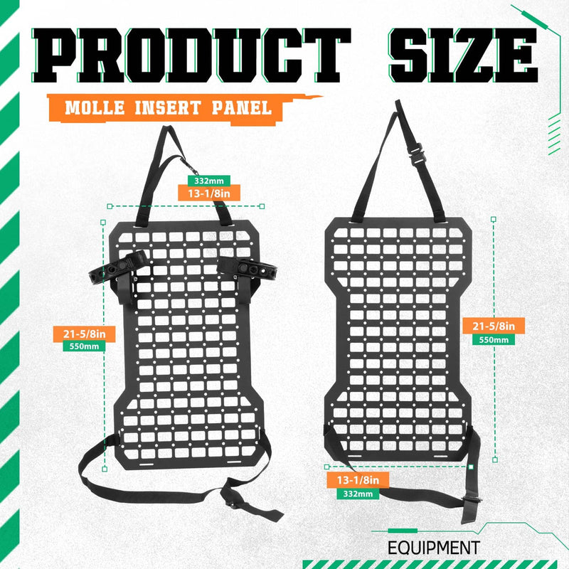 DURAFORCE Versatile Tactical Rigid Molle Insert Panel for Car Seat Back Storage Gun Rack