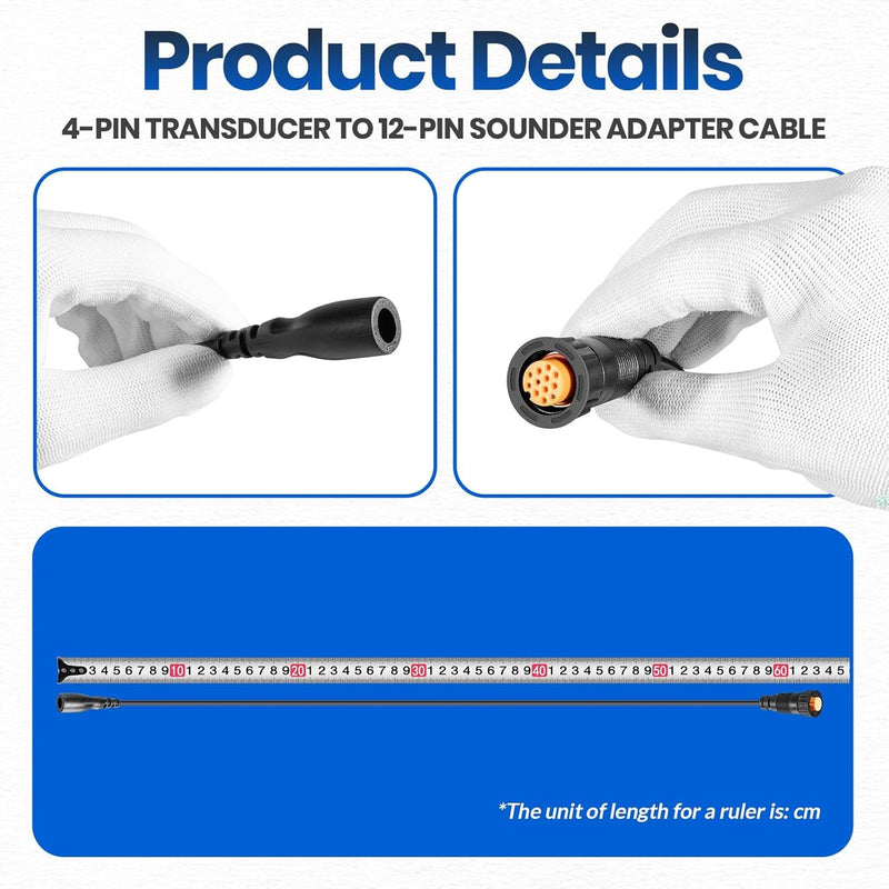 010-12718-00 Sounder Adapter Cable 4- to 12-Pin for Garmin echoMAP