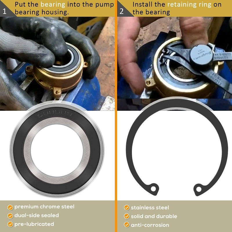 Raw Sea Water Pump Repair Rebuild Kit for Volvo Penta 5.0Gi 5.0GL 5.0GXi 5.0OSi