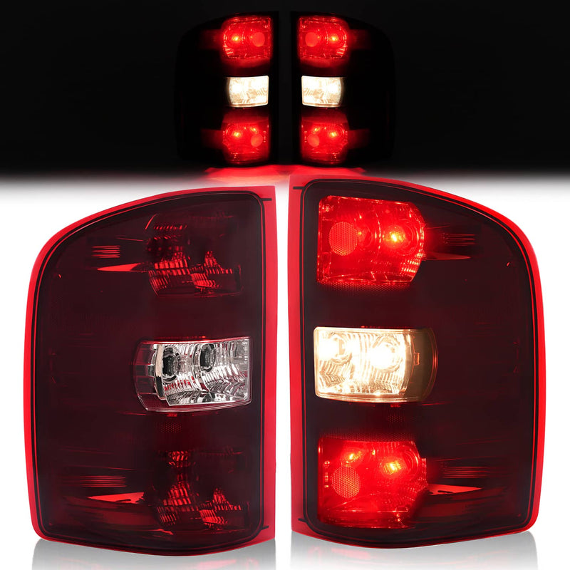 DURAFORCE Smoke Red Tail Lights LH RH for Chevy Silverado 1500 2500 3500HD 2007-2013