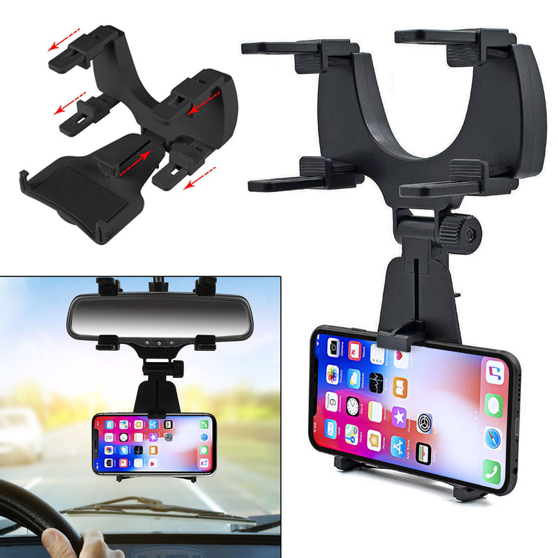 Rearview Mirror Mount Stand Holder Cradle for Cell Phone GPS Universal Car