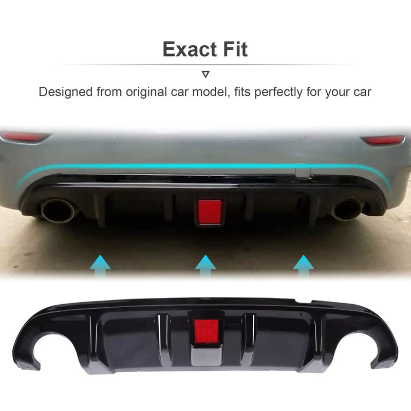 DURAFORCE Rear Bumper Diffuser W/ LED Brake Light for 2014-2017 for Infiniti Q50 Black