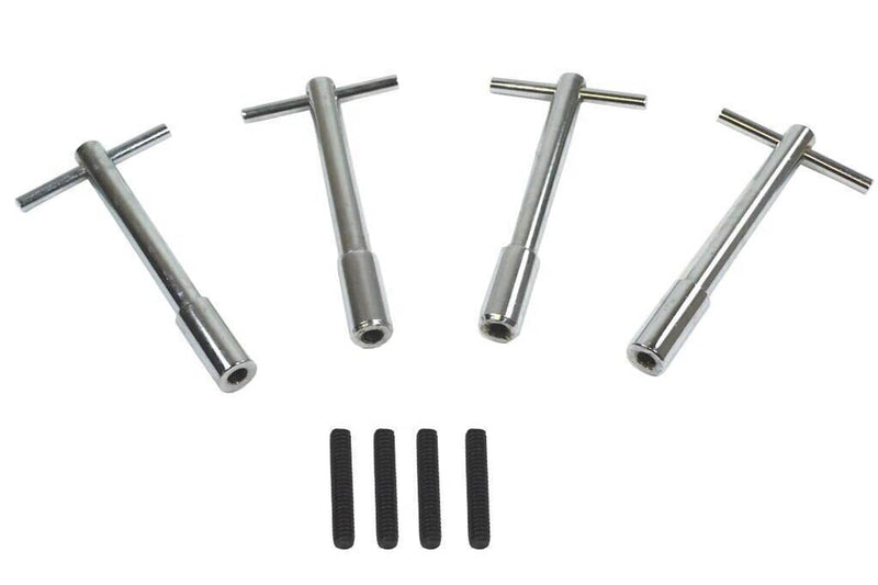 Chrome T-Bar 4-1/4" Tall Valve Cover Bolts Hold Down Kit for Chevy SBC 283-350