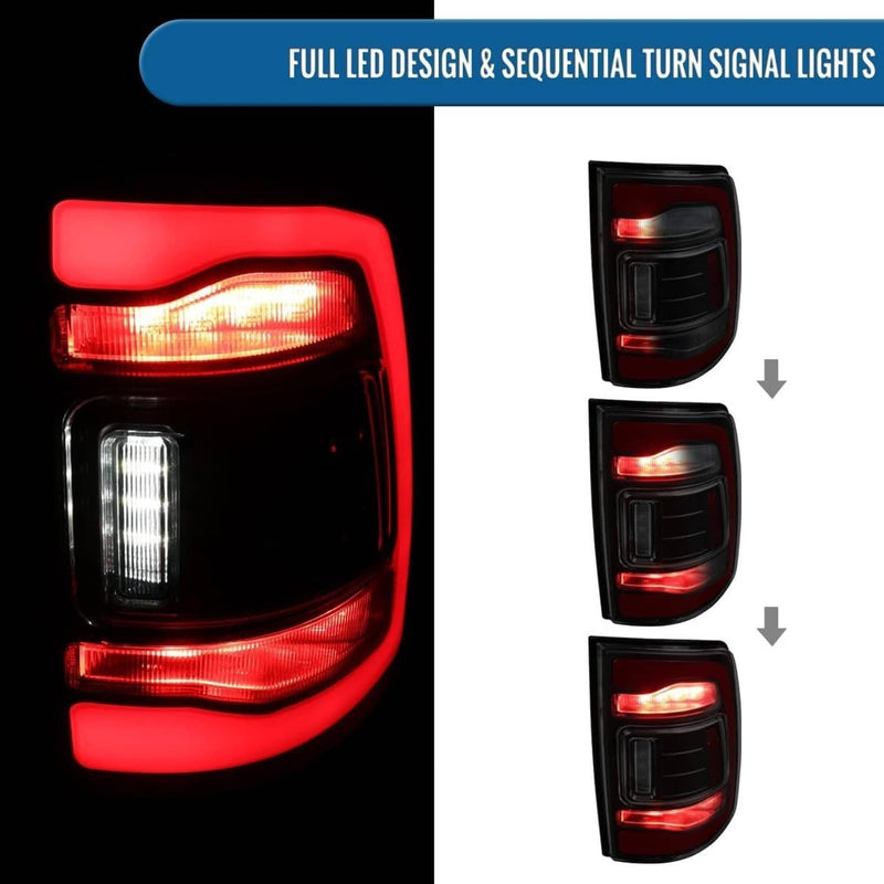 Pair LED Tail Light for 2009-2018 Dodge Ram 1500 2500 3500 Rear Smoke Len