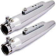 DURAFORCE Universal Motorcycle Exhaust Pipe Muffler for Cafe Racer Bobber Chopper 2Pcs