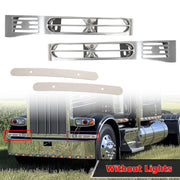 DURAFORCE Silver Front Fender Light Bracket Double JJ Blinker Bar for Peterbilt 389 388
