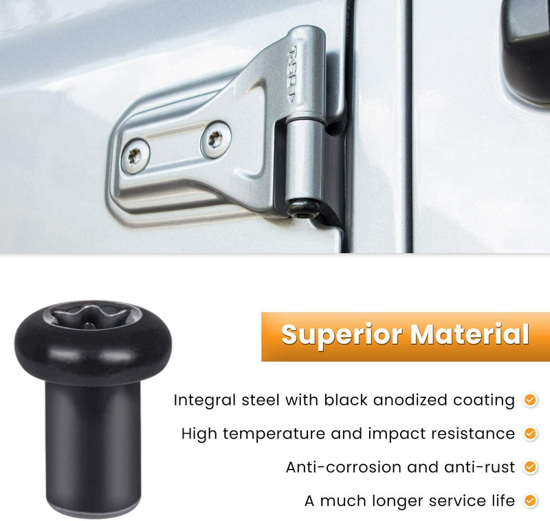 Door Hinge Nuts for Jeep Wrangler JK JL Sports Sahara Freedom Rubicon 2007-2020
