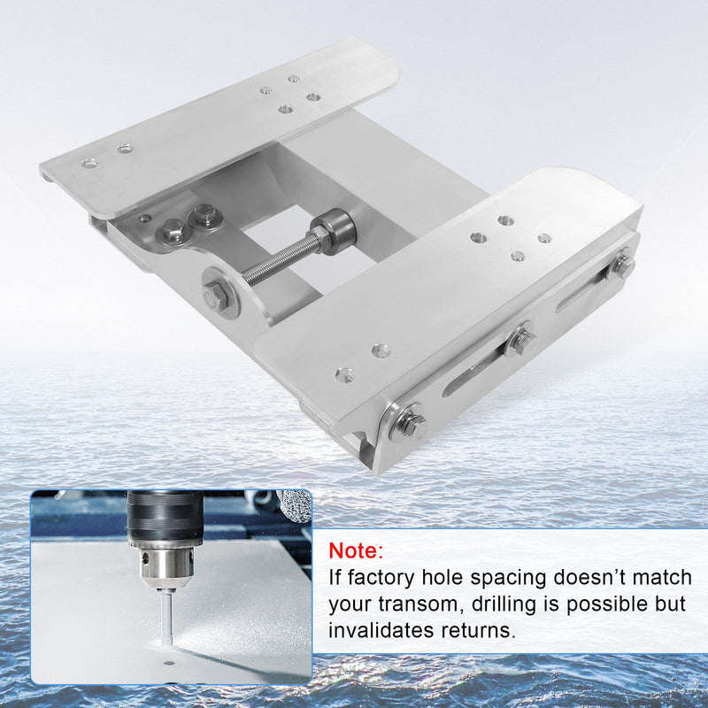 Adjustable 4'' Set Back Jack Plate Manual Power Lift for Outboard Boat Motor