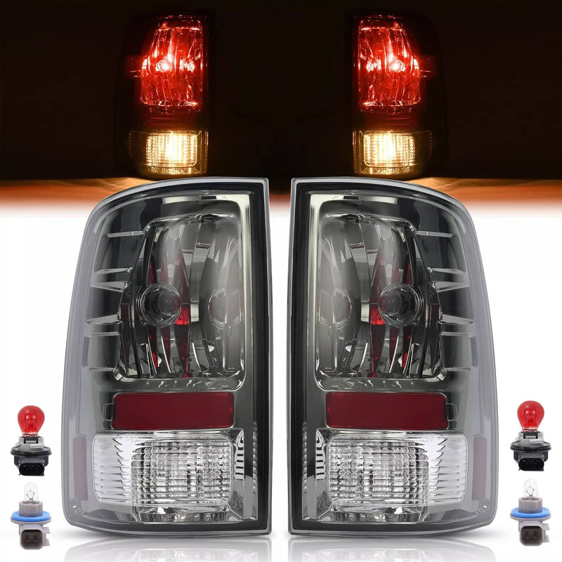 DURAFORCE Left Right Smoke Tail Lights Brake Lamps for Dodge Ram 1500 2500 3500 2009-2018