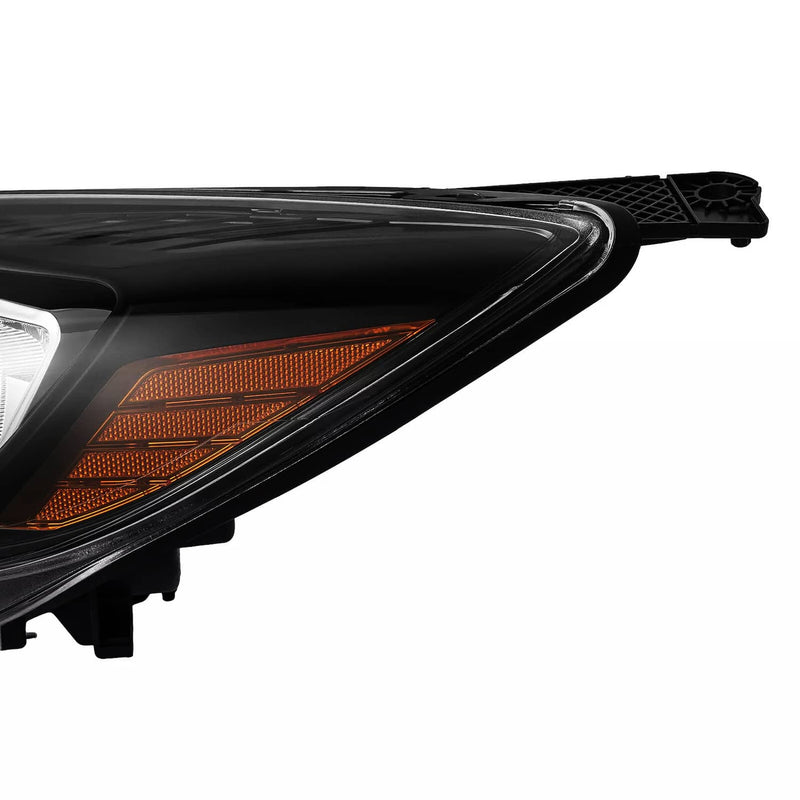 DURAFORCE Black Left Driver Side Headlights Clear Lens Halogen for Ford Focus 2012-2014