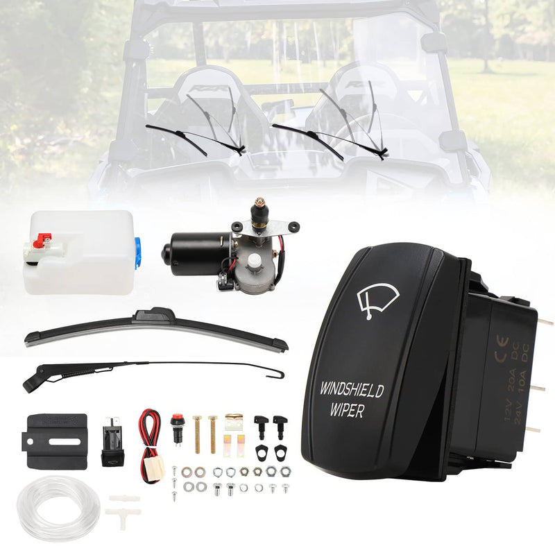 12V Electric Windshield Wiper Motor UTV Kit for Polaris Ranger RZR Honda Pioneer