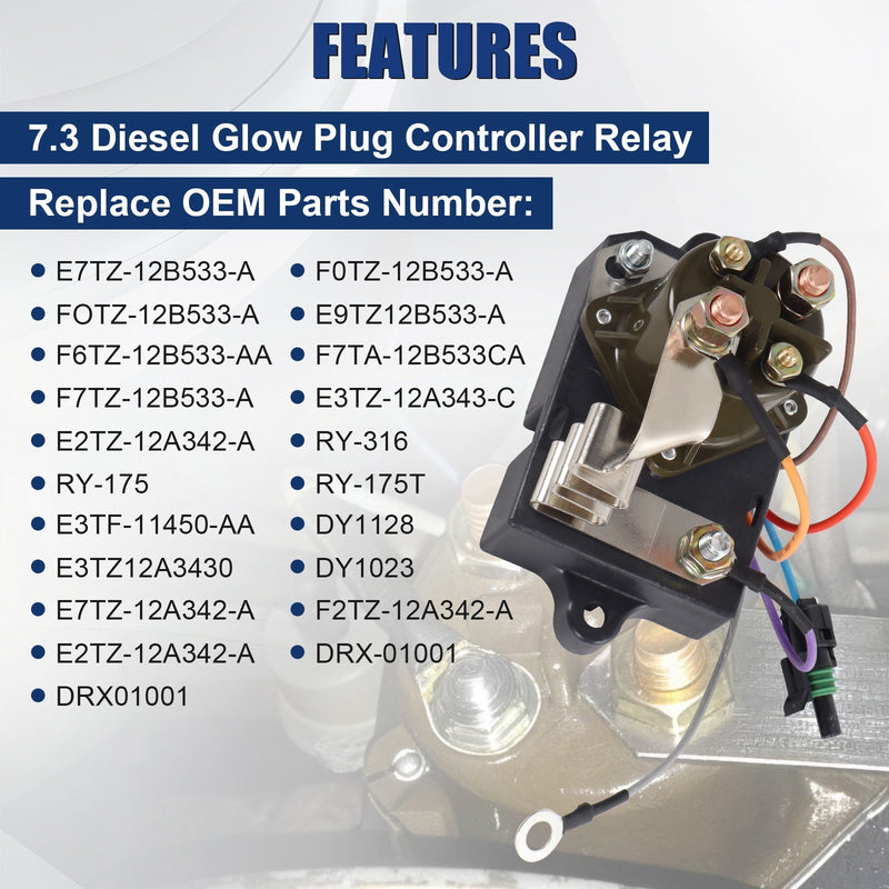 E7TZ12B533A Glow Plug Controller Relay for Ford F350 1987-1994 7.3L