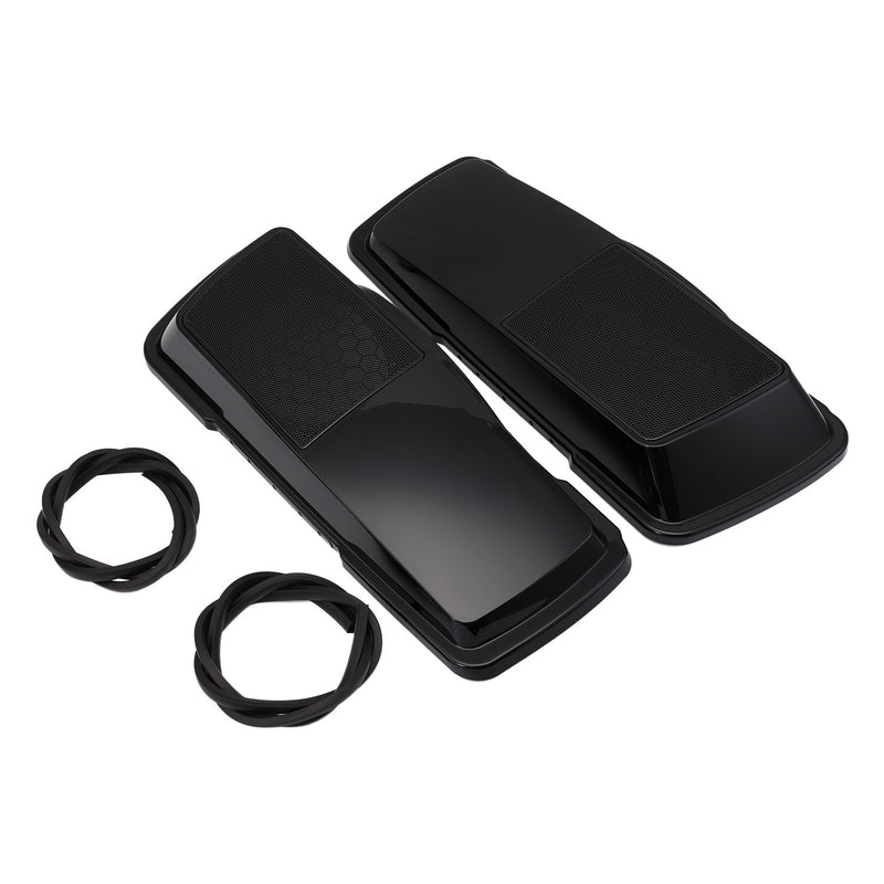 Black Saddlebag Lid Speaker Covers for Harley Touring 1993-2013 ABS Plastic