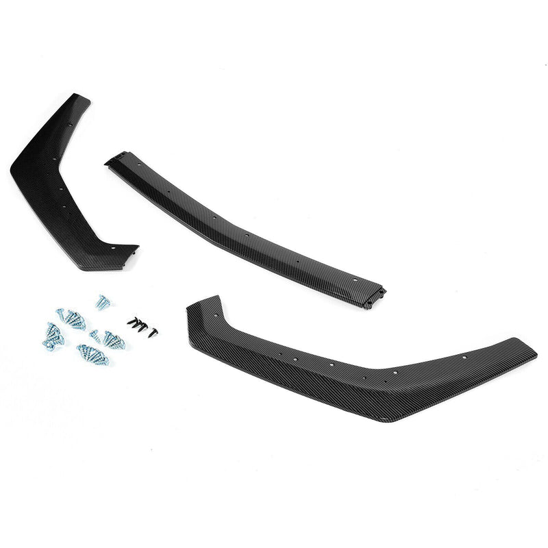 Carbon Fiber Color GT Style Front Splitter Spoiler Lip for Ford Mustang 2018-23