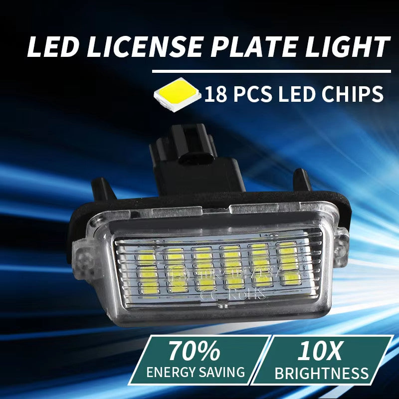 2X Rear LED License Plate Light for Toyota Camry Yaris Highlander Avalon Prius