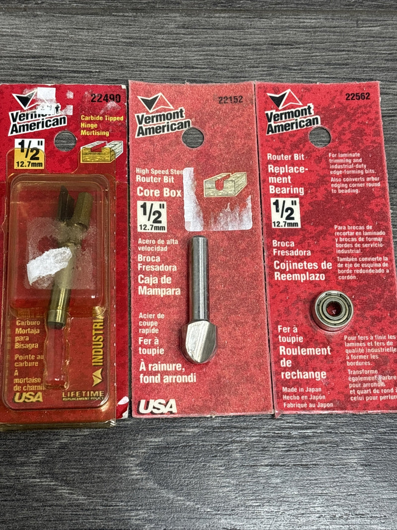 Vermont American 1/2 Inch Shank Router Bit Set 7 Piece