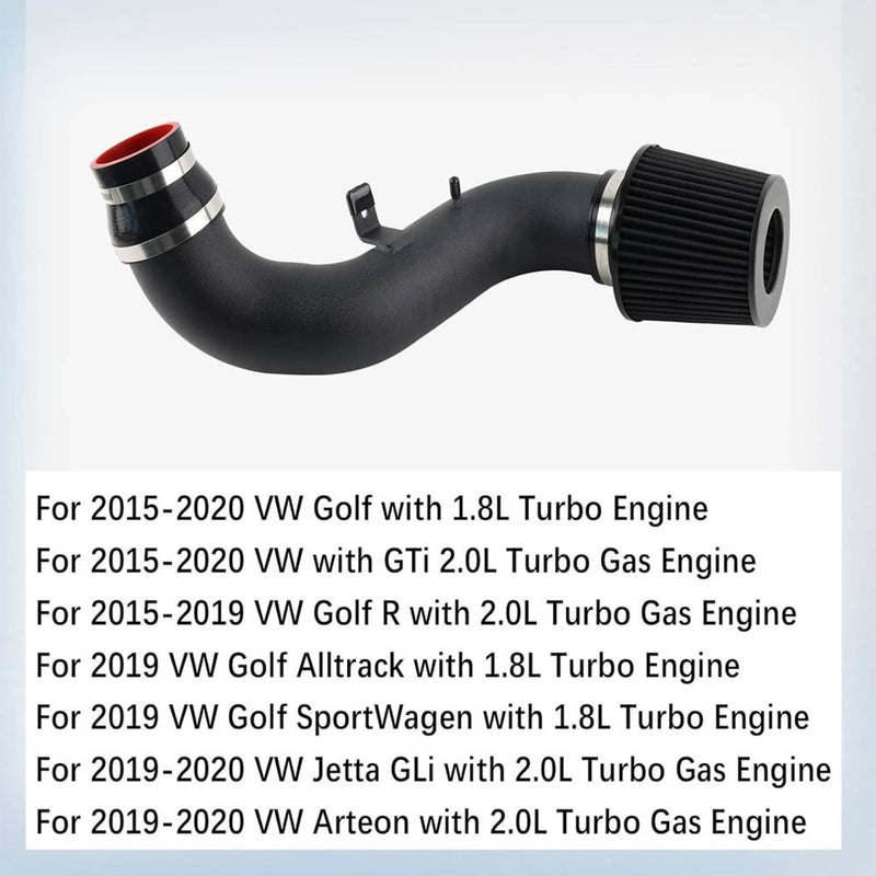 Cold Air Intake Heat Shield Kit with Filter for VW Golf GTi R 1.8T 2.0T